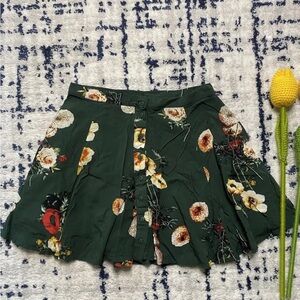 Urban outfitters green floral min skirt